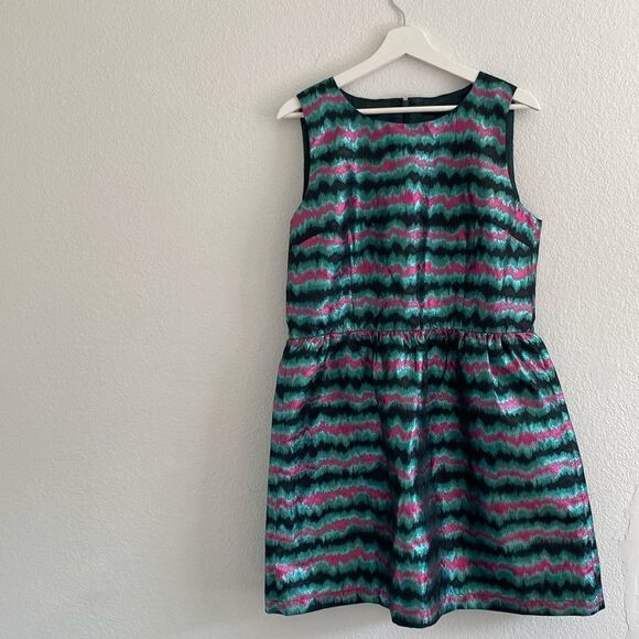 French Connection Metallic Electric Stripe Dress - Picture 1 of 7